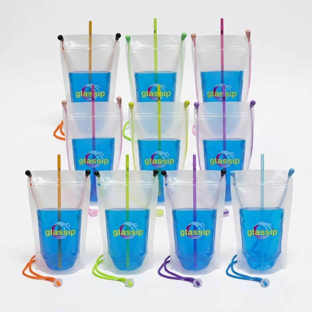 vasos manos libres reutilizables para fiestas eventos, despedidas, festivales, conciertos